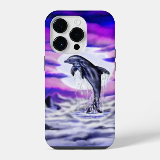Coque Pour iPhone 14 Plus Dauphin clair de lune (Verso)
