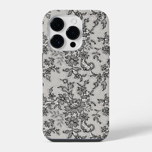 Coque Pour iPhone 14 Plus Dentelle noire (Verso)