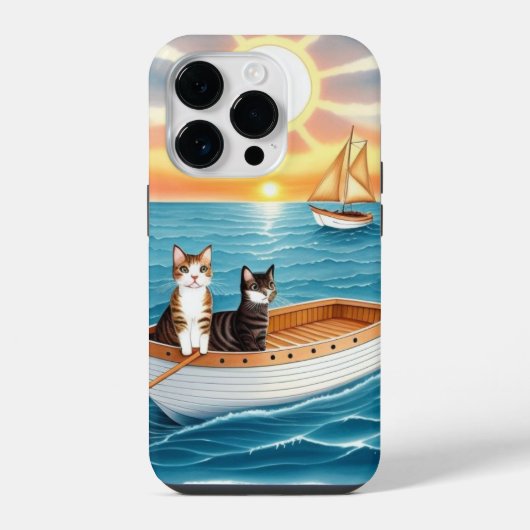 Coque Pour iPhone 14 Plus Deux chats mignons (Verso)