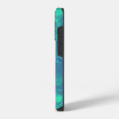Coque Pour iPhone 14 Plus Diffusion Abstraite bleue verte (Côté gauche)