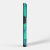 Coque Pour iPhone 14 Plus Diffusion Abstraite bleue verte (Côté droit)
