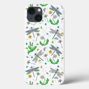 Case-Mate iPhone Case Dragonflies Whimsical et Dandelions main tiré