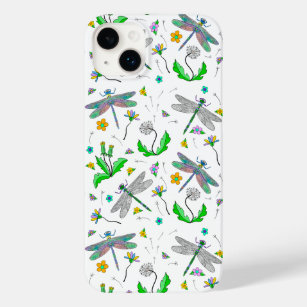 Coque Pour iPhone 14 Plus Dragonflies Whimsical et Dandelions main tiré