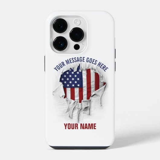 Coque Pour iPhone 14 Plus Drapeau américain déchiré, déchiré Coque-Mate (Verso)
