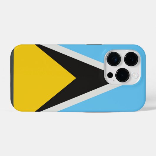 Coque Pour iPhone 14 Plus Drapeau de Sainte-Lucie (Verso Horizontal)