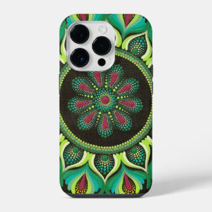 Coque Pour iPhone 14 Plus Elégant Mandala Vert Minimaliste zen bohème