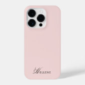 Coque Pour iPhone 14 Plus Élégant Monogramme rose et chic (Verso)