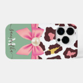 Coque Pour iPhone 14 Plus Empreinte de léopard et Bow (Verso Horizontal)
