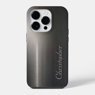 Coque Pour iPhone 14 Plus Empreinte en acier inoxydable titane argent