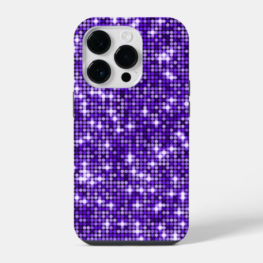 Coque Pour iPhone 14 Plus Étui de téléphone à sequins violets (Verso)