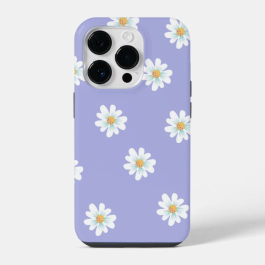Coque Pour iPhone 14 Plus Étui Fleur Violette Mignonne (Verso)