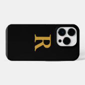 Coque Pour iPhone 14 Plus Étui iPhone / iPad à monogramme doré (Verso Horizontal)