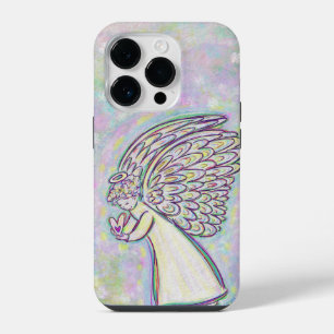 Coque Pour iPhone 14 Plus Étui iPhone personnalisé Art Ange Gardien Blanc