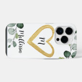 Coque Pour iPhone 14 Plus Eucalyptus Monogramed iPhone 14 Pro Coque (Verso Horizontal)