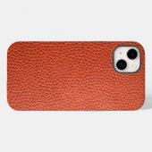 Coque Pour iPhone 14 Plus Faux En Cuir Orange. Coque iphone personnalisé (Verso (horizontal))