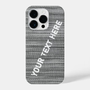 Coque Pour iPhone 14 Plus Faux Grey Fabric coque iphone avec texte personnal