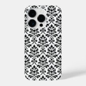Coque Pour iPhone 14 Plus Feuille Damask Patte noir sur blanc (Verso)