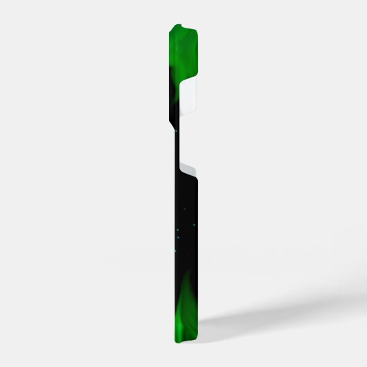 Coque Pour iPhone 14 Plus Flammes vertes dans le ciel étoilé (Côté gauche)