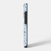 Coque Pour iPhone 14 Plus Fleur Bleue Forget-me-not Aquarelle Monogrammée (Côté gauche)