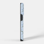 Coque Pour iPhone 14 Plus Fleur Bleue Forget-me-not Aquarelle Monogrammée (Côté droit)