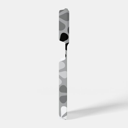 Coque Pour iPhone 14 Plus Fleurs Abstraites Gris noir blanc (Côté droit)