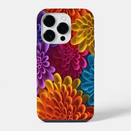 Coque Pour iPhone 14 Plus Fleurs multicolores 3D (Verso)