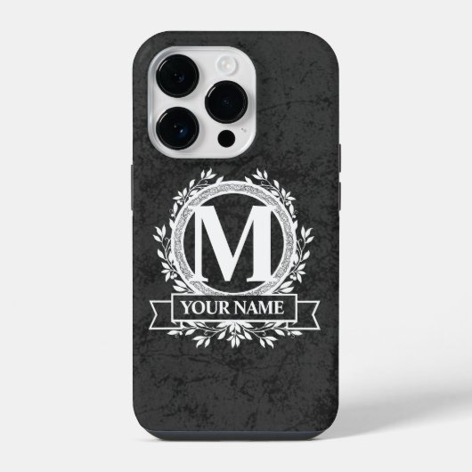 Coque Pour iPhone 14 Plus Floral Monogramme Design Coque-Mate coque iphone (Verso)