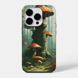 Coque Pour iPhone 14 Plus forêt magique, amanite tue-mouches, forêt féerique
