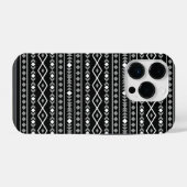 Coque Pour iPhone 14 Plus Formes Aztec Motif gris noir (Verso Horizontal)