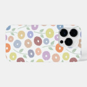 Coque Pour iPhone 14 Plus Fuzzy Flower Rpt Pattern Pastels on White (Verso Horizontal)