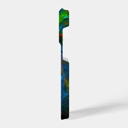 Coque Pour iPhone 14 Plus Genèse Bleu Art Abstrait (Côté gauche)