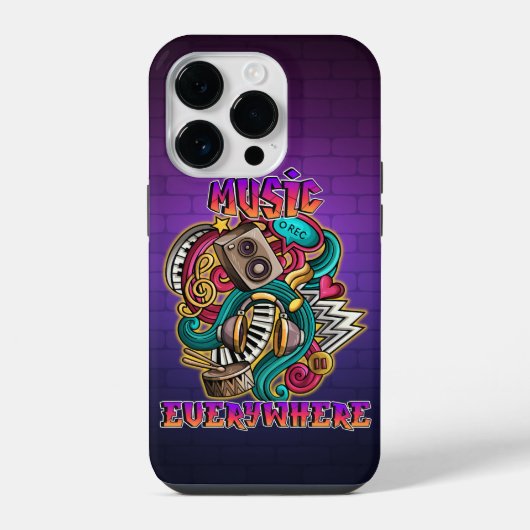 Coque Pour iPhone 14 Plus Graffiti de musique partout (Verso)