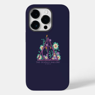 Coque Pour iPhone 14 Plus Graphique des Reliques de la Mort florales