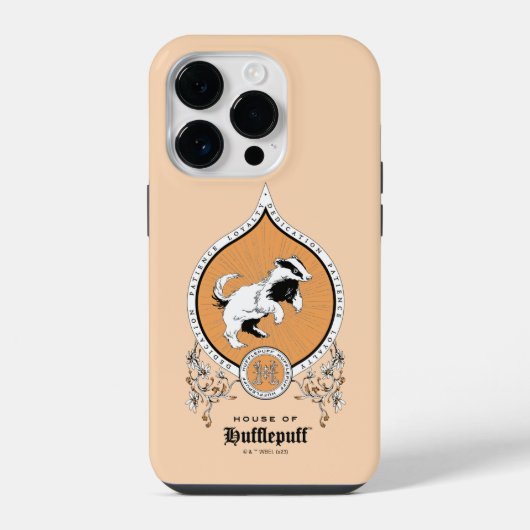 Coque Pour iPhone 14 Plus HARRY POTTER™ | Dessin délicat Blason HUFFLEPUFF™ (Verso)