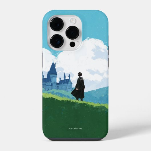 Coque Pour iPhone 14 Plus HARRY POTTER™ Surplombant le château HOGWARTS™ (Verso)