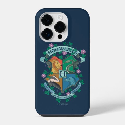 Coque Pour iPhone 14 Plus HOGWARTS™ Floral Crest (Verso)