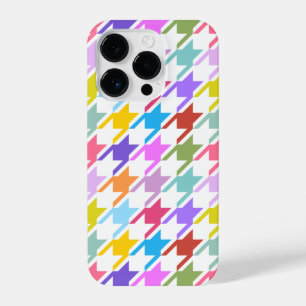 Coque Pour iPhone 14 Plus Houndstooth Multicolor+White Big Motif