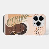 Coque Pour iPhone 14 Plus Illustration de femme boho abstraite, Boho Chic (Verso Horizontal)