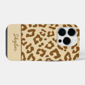Coque Pour iPhone 14 Plus Impression d'animal de léopard guépard Nom cursif  (Verso Horizontal)