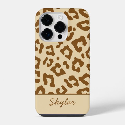 Coque Pour iPhone 14 Plus Impression d'animal de léopard guépard Nom cursif  (Verso)