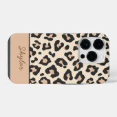 Coque Pour iPhone 14 Plus Impression d'animal de léopard guépard Nom cursif  (Verso Horizontal)