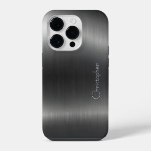 Coque Pour iPhone 14 Plus Impression en acier inoxydable argent titane