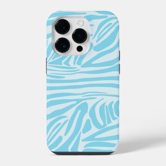 Coque Pour iPhone 14 Plus Impression Zèbre Bleu Blanc Gras (Verso)
