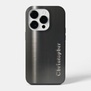Coque Pour iPhone 14 Plus Imprimante en acier inoxydable en titane noir