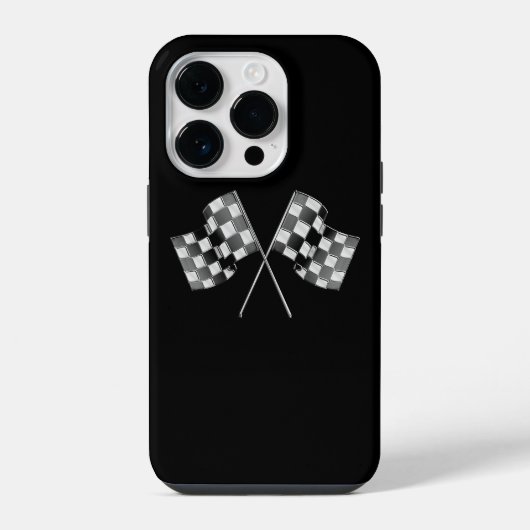 Coque Pour iPhone 14 Plus Indicateurs de course Chrome sur noir (Verso)