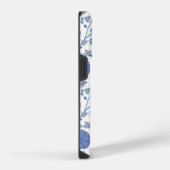 Coque Pour iPhone 14 Plus Jacobean Floral Big Motif Blues sur blanc (Côté droit)