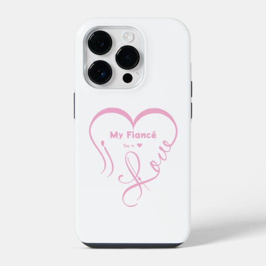 Coque Pour iPhone 14 Plus J'aime mon fiancé • Vous = ♥ 🫳🏻💍 (Verso)