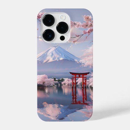 Coque Pour iPhone 14 Plus Japanese Cherry Blossom & Mount Fuji iPhone Case – (Verso)