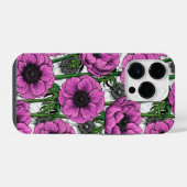 Coque Pour iPhone 14 Plus Jardin d'anémones roses (Verso Horizontal)