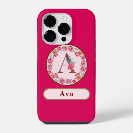 Coque Pour iPhone 14 Plus Joli Monogramme A Floral (Verso)